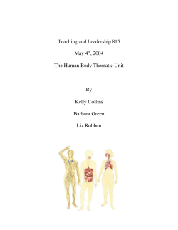 Teaching and Leadership 815 May 4th, 2004 The Human Body