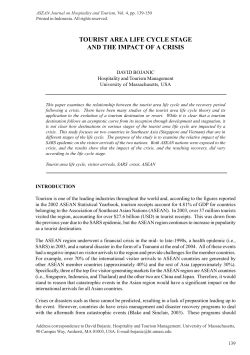 tourist area life cycle stage and the impact of a crisis
