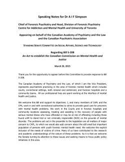 Bill S-208 - Canadian Academy of Psychiatry and the Law