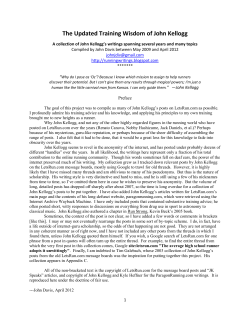 The Updated Training Wisdom of John Kellogg