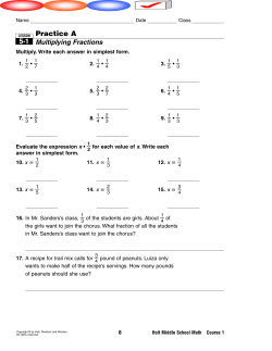 Multiplying Fractions - Scarsdale Public Schools
