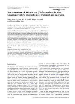 Stock structure of Atlantic cod (Gadus morhua) in West Greenland