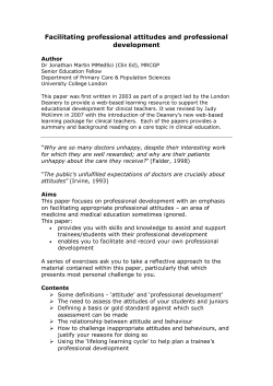 Facilitating professional attitudes and professional development