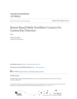 Barium Based Halide Scintillator Ceramics For Gamma
