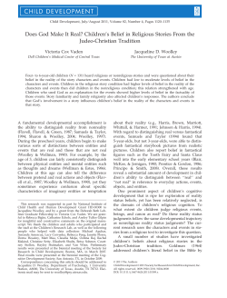 Does God Make It Real? Childrens Belief in Religious Stories From