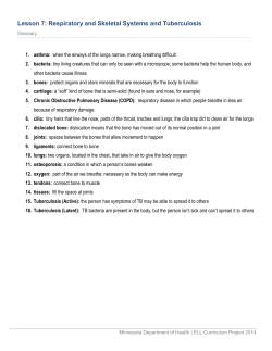 Lesson 7: Respiratory and Skeletal Systems and TB