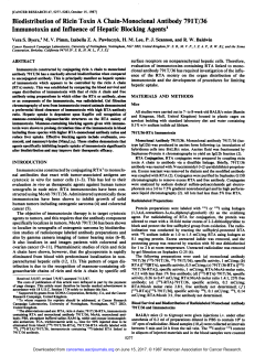 Biodistribution of Ricin Toxin A Chain