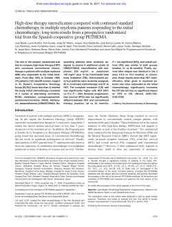 High-dose therapy intensification compared with