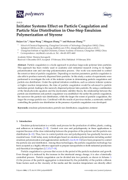 Initiator Systems Effect on Particle Coagulation and Particle Size