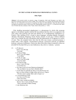 On the nature of Romanian pronominal clitics