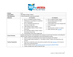 Activity 11.3 Lesson Name The Battle of Fallen Timbers Time