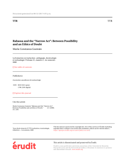 Rabassa and the &ldquo;Narrow Act&rdquo;: Between Possibility and an