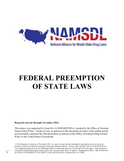 federal preemption of state laws - The National Alliance for Model