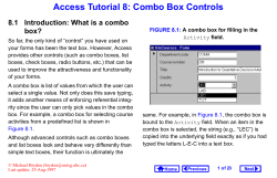 Access Tutorial 8: Combo Box Controls