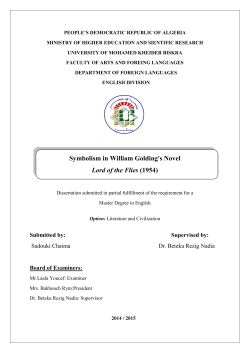 Symbolism in William Golding`s Novel Lord of the Flies (1954)