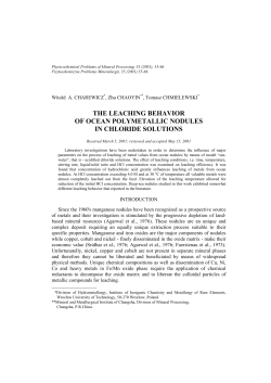 the leaching behavior of ocean polymetallic nodules in chloride