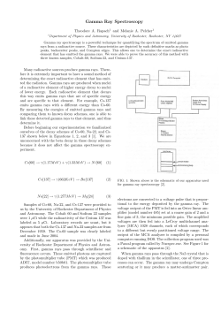 Gamma Ray Spectroscopy - Department of Physics and Astronomy