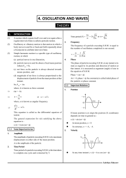 Oscillation and Waves - Mahesh Tutorials Science
