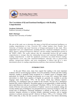 The Correlation of IQ and Emotional Intelligence with Reading