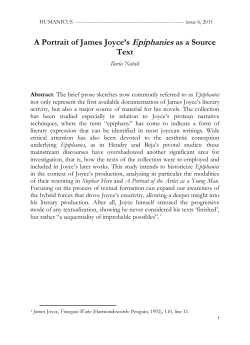 A Portrait of James Joyce`s Epiphanies as a