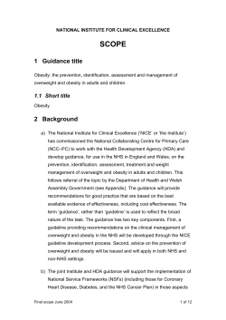 Final scope: Obesity