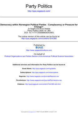 Party Politics - Trinity College Dublin