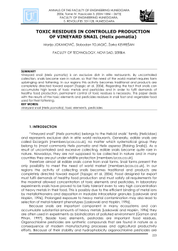 Helix pomatia - Annals of the Faculty of Engineering Hunedoara