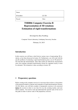 Estimation of rigid transformations - Computer Vision Laboratory