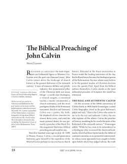 The Biblical Preaching of John Calvin