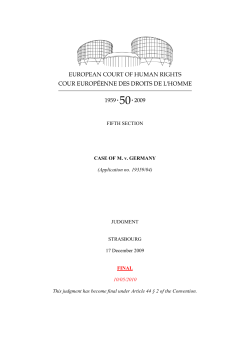 Case of M. v. Germany [...]