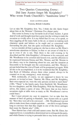 Two Queries Concerning Emma: Did Jane Austen forget Mr