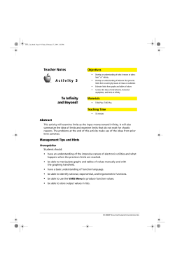 Teacher Notes Activity 3 To Infinity and Beyond!