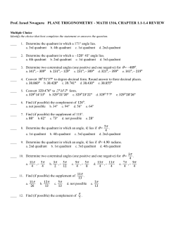 Prof. Israel Nwaguru PLANE TRIGONOMETRY