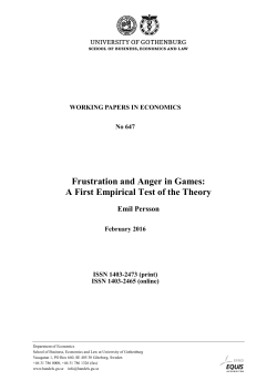 Frustration and Anger in Games: A First Empirical Test of
