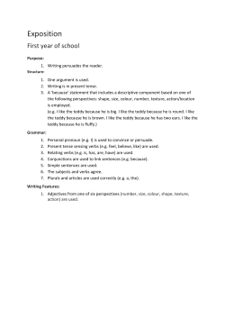 Exposition Scope and Sequence