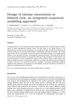 Design of tabular excavations in foliated rock: an integrated