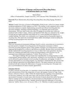 Evaluation of Signage and Increased Recycling Rates