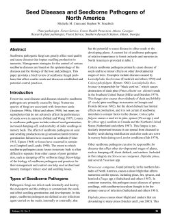 Seed Diseases and Seedborne Pathogens of North America