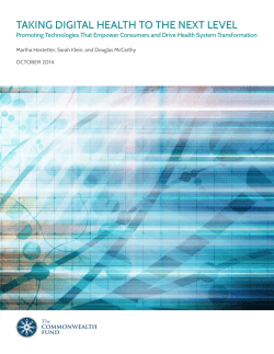 Taking Digital Health to the Next Level: Promoting Technologies