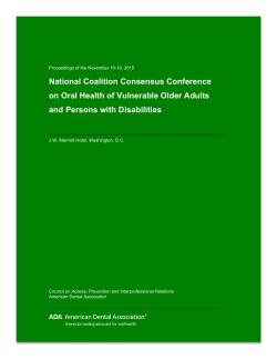National Coalition Consensus Conference on Oral Health of