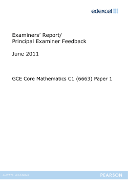 Examiners` Report - Edexcel