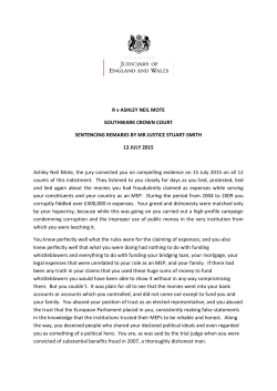 R v Mote sentencing remarks - Courts and Tribunals Judiciary