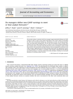 Do managers define non-GAAP earnings to meet or - AUEB e