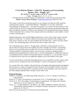 Metaphor and Sensemaking Summer 2016