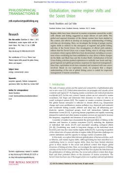 Globalization, marine regime shifts and the Soviet Union