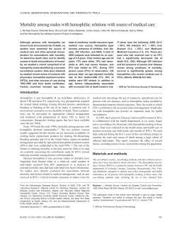 Mortality among males with hemophilia: relations with source of
