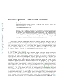 Review on possible gravitational anomalies