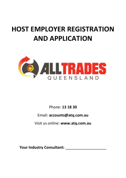 HOST EMPLOYER REGISTRATION AND APPLICATION