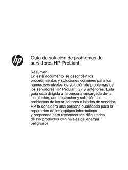 Gu&iacute;a de soluci&oacute;n de problemas de servidores HP ProLiant