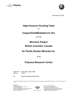 HPGR Test Report - Pacific Booker Minerals Inc.